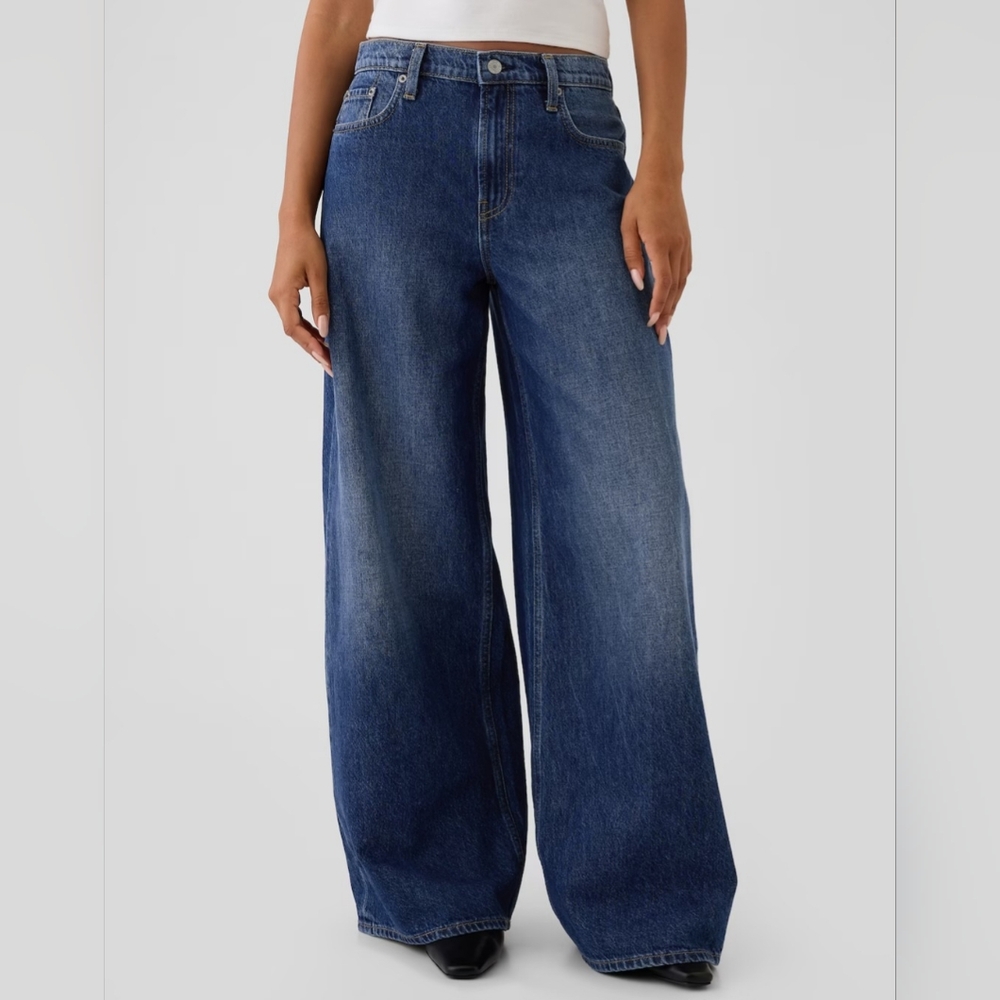 GAP NWOT Low Slung Extra Baggy Jeans In Medium Indigo
